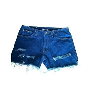 Metal distressed Jean shorts cotton made in USA